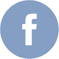 Logo rond Facebook bleuté